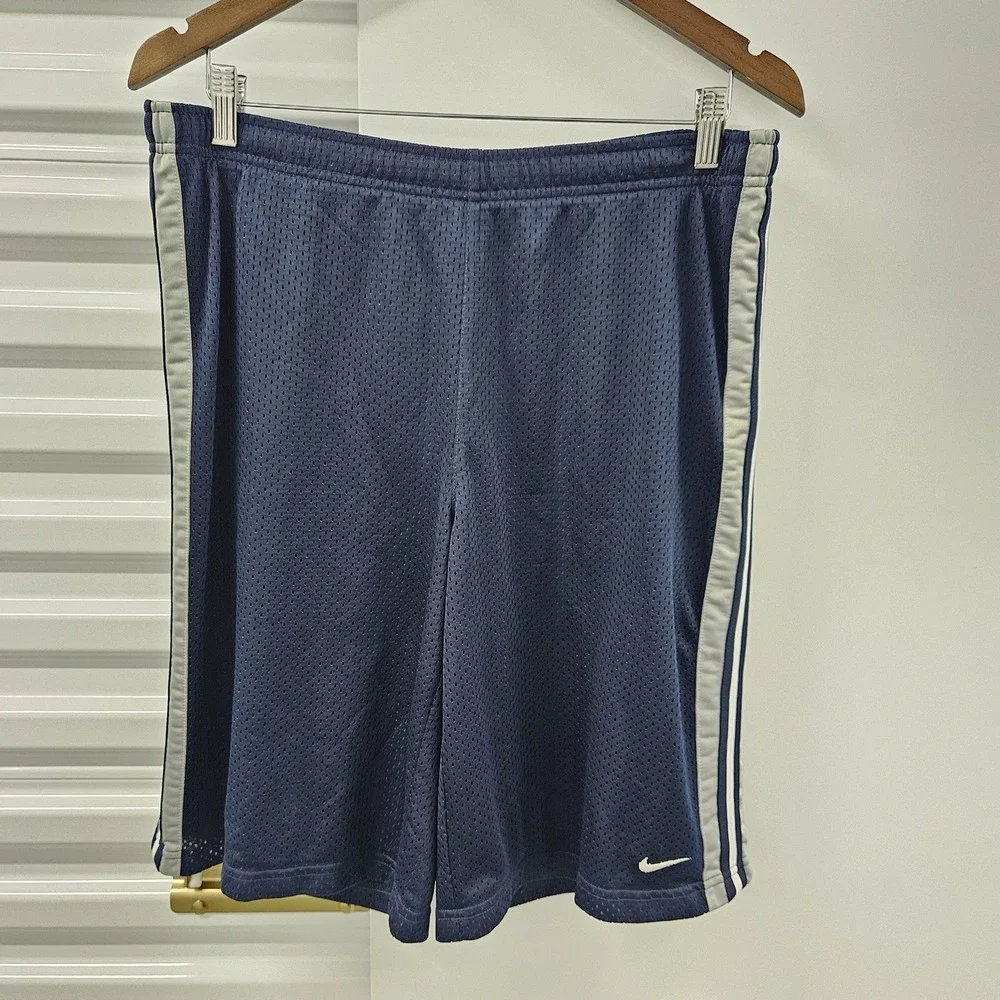 Nike Youth XL 18-20 Mesh Basketball Shorts Blue Athletic Swoosh Dri-FIT